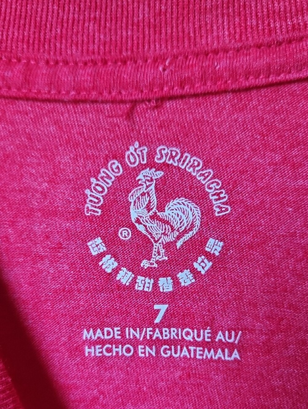 Vintage Kids Long-Sleeve Sriracha Graphic Tee - Red, Sz 7. - Picture 3 of 9